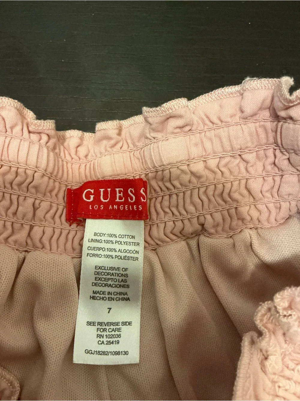 Guess Eyelet Flutter Shorts - Peach short with pockets